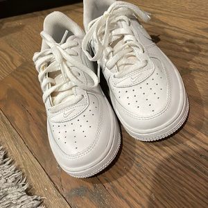 All white Nike Air Force ones